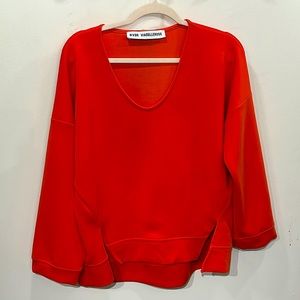 VIADELLEROSE orange v-neck sweater
